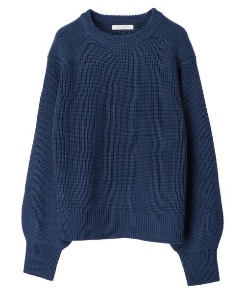 Green　Parks（グリーンパークス）の「厚み畦ショート丈プルオーバー＊（ニット/セーター・レディース・カーキ/イエロー/ブルー/アイボリー・FREE）」の5枚目の写真