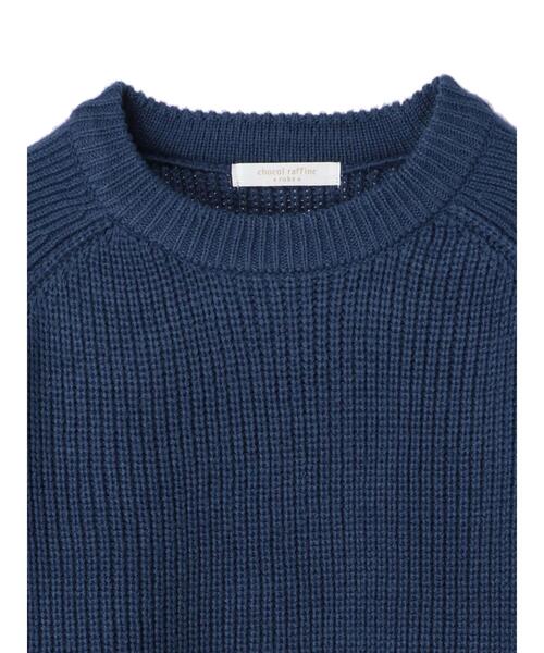 Green　Parks（グリーンパークス）の「厚み畦ショート丈プルオーバー＊（ニット/セーター・レディース・カーキ/イエロー/ブルー/アイボリー・FREE）」の7枚目の写真