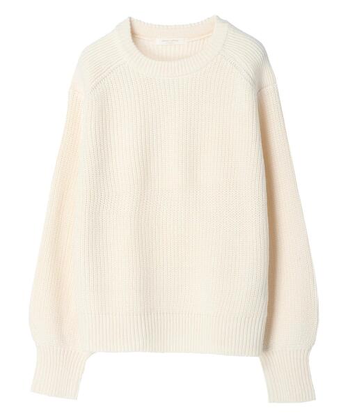 Green　Parks（グリーンパークス）の「厚み畦ショート丈プルオーバー＊（ニット/セーター・レディース・カーキ/イエロー/ブルー/アイボリー・FREE）」の12枚目の写真