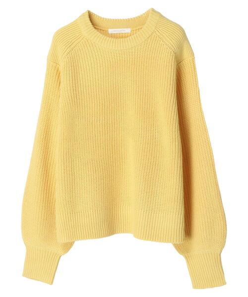 Green　Parks（グリーンパークス）の「厚み畦ショート丈プルオーバー＊（ニット/セーター・レディース・カーキ/イエロー/ブルー/アイボリー・FREE）」の13枚目の写真