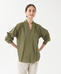qualite | コットンローンVネックブラウス(シャツ/ブラウス)