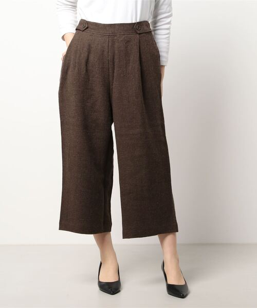 GRANDMA MAMA DAUGHTER(グランマママドーター)の「【 GRANDMA MAMA DAUGHTER / グランマ ママ ドーター 】 麻ウールサイドタブ イージーサルエルパンツ GP932661 KTI(その他パンツ・レディース・ブラウン・000/1)」の8枚目の写真