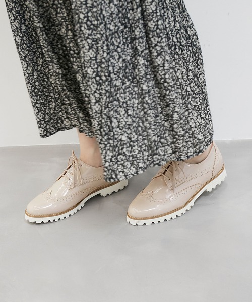 ROPE' PICNIC（ロペピクニック）の「【軽量】タンクソールメダリオンレースアップシューズ（その他シューズ・レディース・ブラック/キナリ・23.0cm/23.5cm/24.0cm/24.5cm）」の4枚目の写真