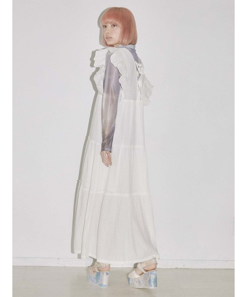 merry jenny（メリージェニー）の「レースアップティアードワンピース（ワンピース・レディース・オフホワイト/ブラック/ベージュ・FREE）」の6枚目の写真