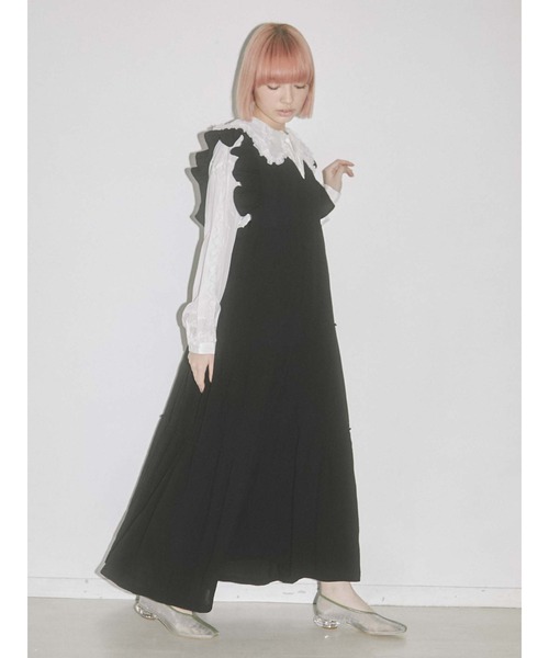 merry jenny（メリージェニー）の「レースアップティアードワンピース（ワンピース・レディース・オフホワイト/ブラック/ベージュ・FREE）」の14枚目の写真