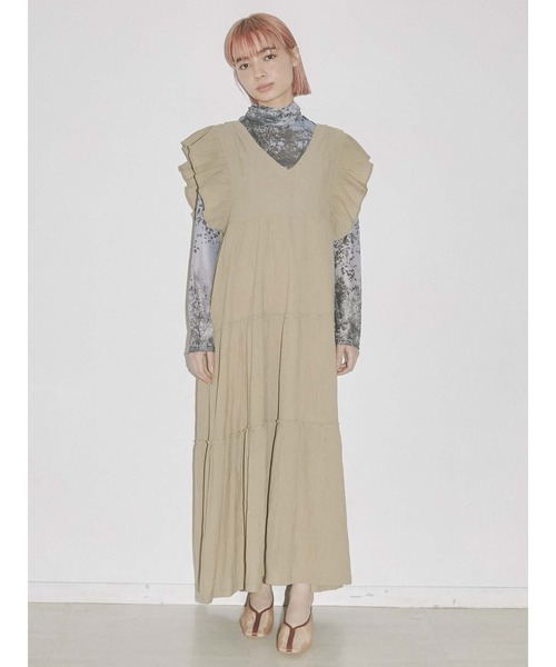 merry jenny（メリージェニー）の「レースアップティアードワンピース（ワンピース・レディース・オフホワイト/ブラック/ベージュ・FREE）」の17枚目の写真