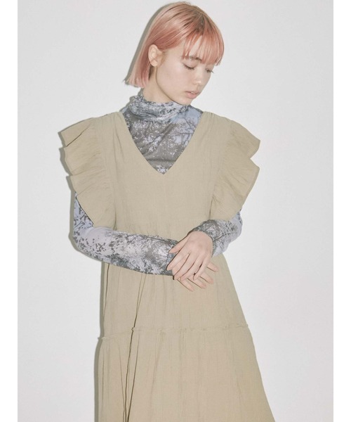 merry jenny（メリージェニー）の「レースアップティアードワンピース（ワンピース・レディース・オフホワイト/ブラック/ベージュ・FREE）」の18枚目の写真