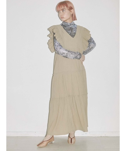 merry jenny（メリージェニー）の「レースアップティアードワンピース（ワンピース・レディース・オフホワイト/ブラック/ベージュ・FREE）」の21枚目の写真