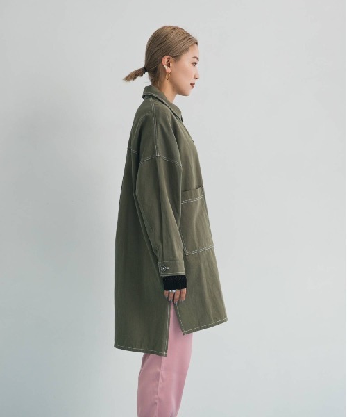 bohmal（ボマール）の「ツイルシャツジャケット（ミリタリージャケット・レディース・ベージュ/カーキ・FREE）」の13枚目の写真