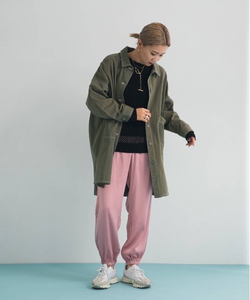 bohmal（ボマール）の「ツイルシャツジャケット（ミリタリージャケット・レディース・ベージュ/カーキ・FREE）」の11枚目の写真