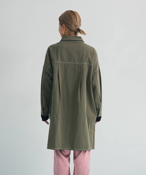 bohmal（ボマール）の「ツイルシャツジャケット（ミリタリージャケット・レディース・ベージュ/カーキ・FREE）」の14枚目の写真