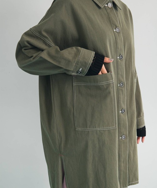 bohmal（ボマール）の「ツイルシャツジャケット（ミリタリージャケット・レディース・ベージュ/カーキ・FREE）」の17枚目の写真