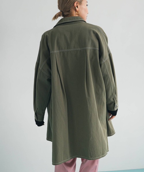 bohmal（ボマール）の「ツイルシャツジャケット（ミリタリージャケット・レディース・ベージュ/カーキ・FREE）」の8枚目の写真