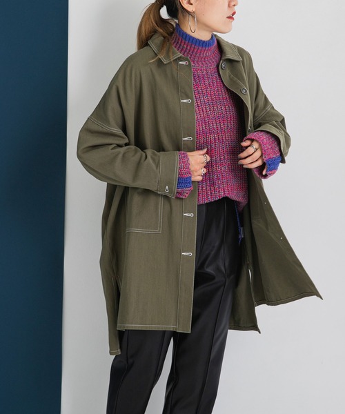 bohmal（ボマール）の「ツイルシャツジャケット（ミリタリージャケット・レディース・ベージュ/カーキ・FREE）」の22枚目の写真