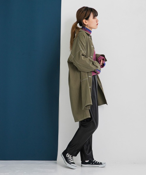 bohmal（ボマール）の「ツイルシャツジャケット（ミリタリージャケット・レディース・ベージュ/カーキ・FREE）」の21枚目の写真