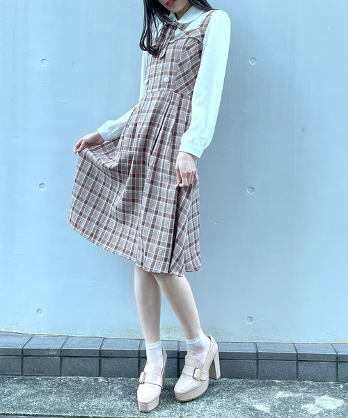 titty＆Co. PETIT（ティティアンドコープティ）の「【titty&Co.PETIT】ジャンスカ風ドッキングワンピース（ワンピース・レディース・ベージュ/マルチ・SMALL/MEDIUM）」の13枚目の写真