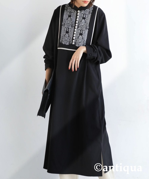 antiqua(アンティカ)の「刺繍ワンピース(ワンピース・レディース・ブラック/ベージュ・FREE)」の17枚目の写真