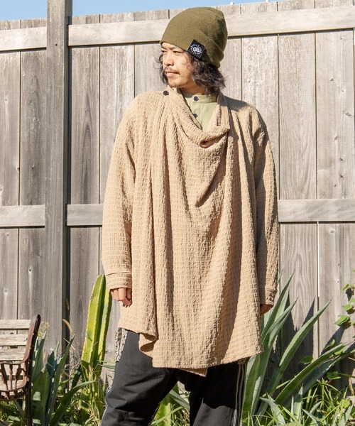 チャイハネ（チャイハネ）の「【チャイハネ】ジータMEN'Sロングカーディガン（カーディガン/ボレロ・メンズ・ベージュ/グレー/ブルー/チャコール・FREE）」の3枚目の写真