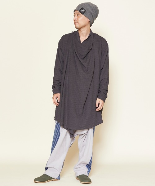 チャイハネ（チャイハネ）の「【チャイハネ】ジータMEN'Sロングカーディガン（カーディガン/ボレロ・メンズ・ベージュ/グレー/ブルー/チャコール・FREE）」の8枚目の写真