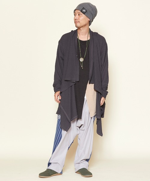 チャイハネ（チャイハネ）の「【チャイハネ】ジータMEN'Sロングカーディガン（カーディガン/ボレロ・メンズ・ベージュ/グレー/ブルー/チャコール・FREE）」の9枚目の写真