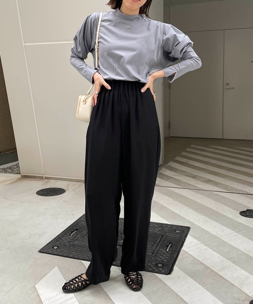 CAPRICIEUX LE'MAGE（カプリシューレマージュ）の「ピンタックウエストパンツ（その他パンツ・レディース・ライトベージュ/オレンジ/ブラック・36/38）」の8枚目の写真