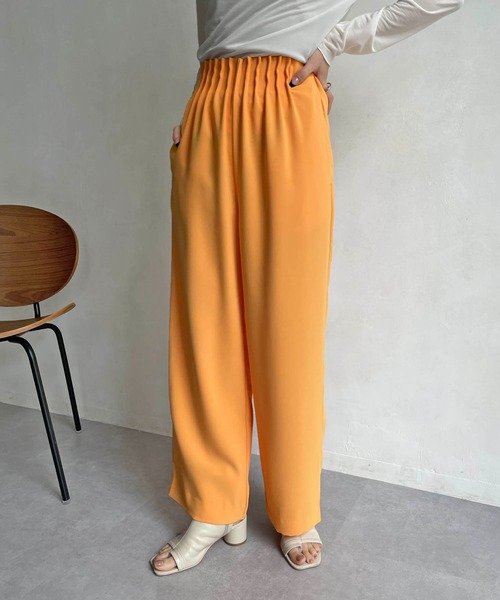 CAPRICIEUX LE'MAGE（カプリシューレマージュ）の「ピンタックウエストパンツ（その他パンツ・レディース・ライトベージュ/オレンジ/ブラック・36/38）」の22枚目の写真