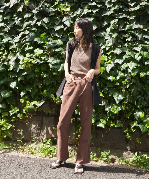 Auntie Rosa Holiday（アンティローザホリデー）の「レーヨン麻カラーレスジレ（セットアップ対応）（ベスト・レディース・ベージュ/ブラック・FREE）」の19枚目の写真