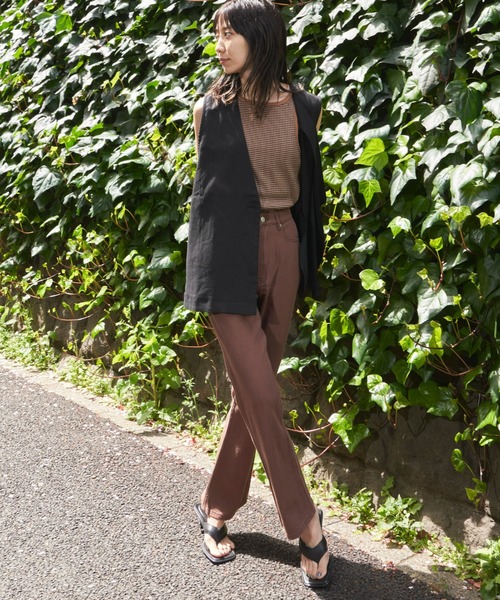 Auntie Rosa Holiday（アンティローザホリデー）の「レーヨン麻カラーレスジレ（セットアップ対応）（ベスト・レディース・ベージュ/ブラック・FREE）」の21枚目の写真