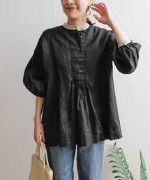 URBAN RESEARCH DOORS | バイカラーリネンブラウス(シャツ/ブラウス)