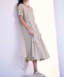 RANAN（ラナン）の「〈Beautiful Cotton　綿100％〉UVカット/接触冷感　ポケット付フレアーワンピース　ショート丈（ワンピース）」