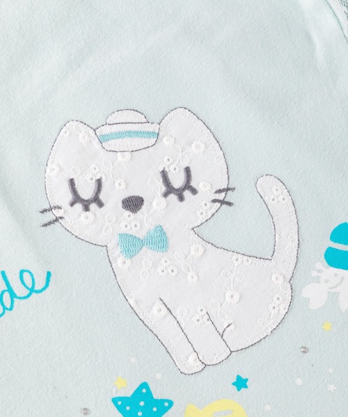 KP(ケーピー)の「cocoちゃんアップリケ付き後水玉チュール切替え半袖Tシャツ(100-130cm)(Tシャツ/カットソー・キッズ・ブルー/オートミール・110cm/100cm/120cm/130cm)」の8枚目の写真