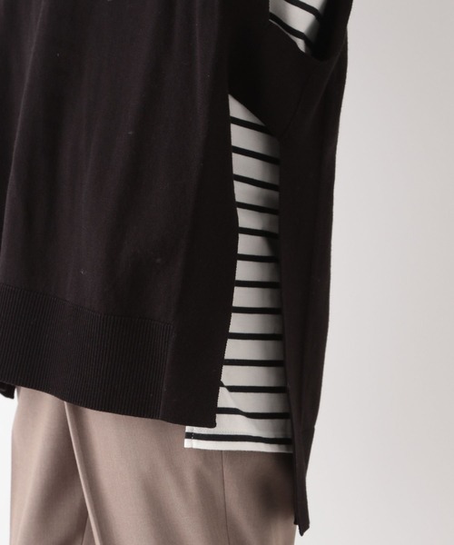 GLOBAL WORK（グローバルワーク）の「Vネックサイドスリットベスト/268747（ベスト・レディース・ブラック/ライトグリーン/アイボリー・FREE）」の10枚目の写真