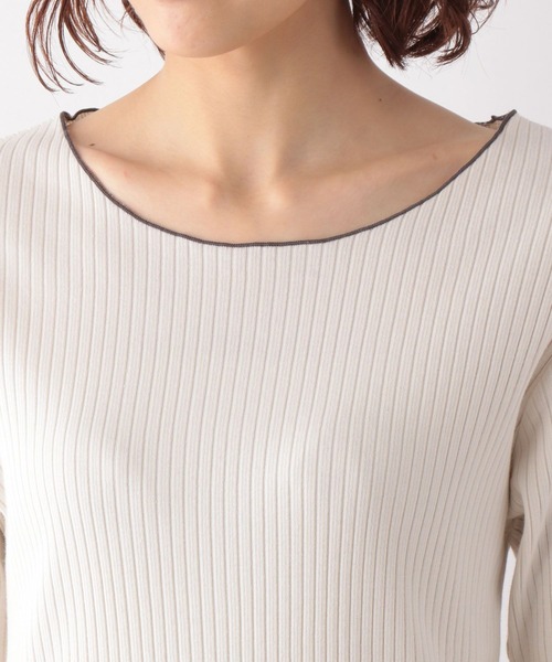 GLOBAL WORK（グローバルワーク）の「配色リブメロープルオーバー5分袖/275523（Tシャツ/カットソー・レディース・アイボリー/スミクロ/イエロー系その他・MEDIUM/LARGE）」の19枚目の写真