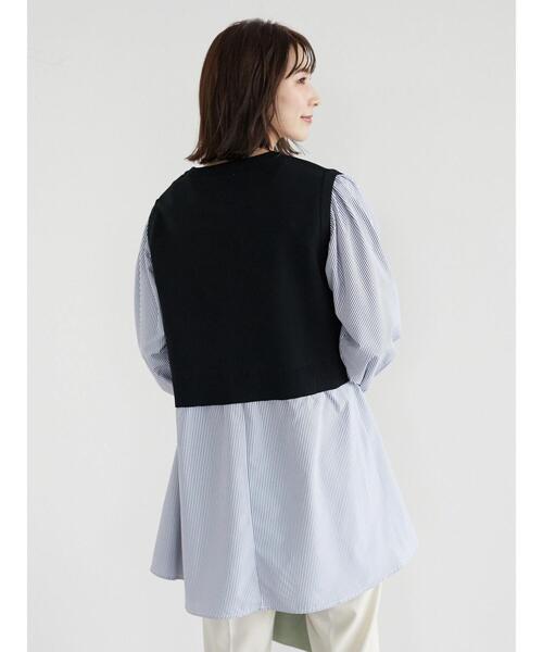 Green Parks(グリーンパークス)の「ニットドッキングペプラムチュニック(Tシャツ/カットソー・レディース・サックスブルー/ダークネイビー/ブルー・FREE)」の11枚目の写真