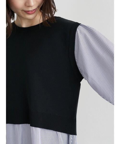 Green Parks(グリーンパークス)の「ニットドッキングペプラムチュニック(Tシャツ/カットソー・レディース・サックスブルー/ダークネイビー/ブルー・FREE)」の13枚目の写真