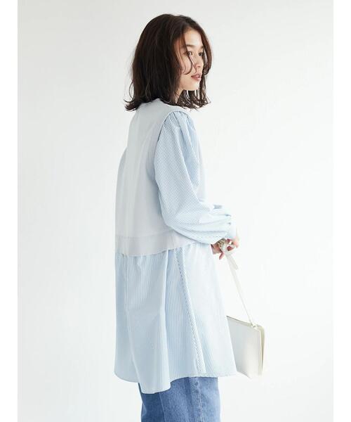 Green Parks(グリーンパークス)の「ニットドッキングペプラムチュニック(Tシャツ/カットソー・レディース・サックスブルー/ダークネイビー/ブルー・FREE)」の17枚目の写真
