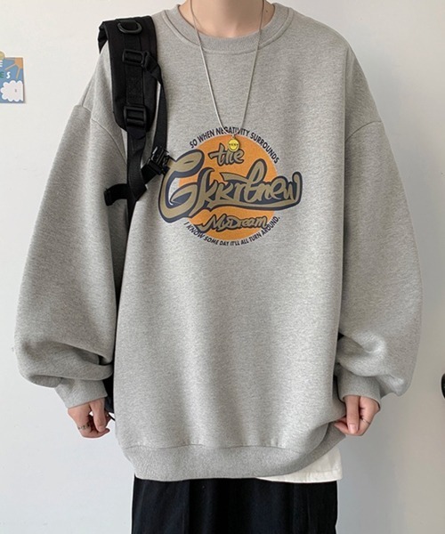 NOWLE（ノウル）の「【NOWLE】フロント グラフィティー ロゴ スウェット（スウェット・メンズ・ホワイト/ブラック/グレー/ブルーグリーン・MEDIUM/LARGE/X-LARGE/XX-LARGE）」の3枚目の写真