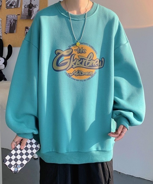 NOWLE（ノウル）の「【NOWLE】フロント グラフィティー ロゴ スウェット（スウェット・メンズ・ホワイト/ブラック/グレー/ブルーグリーン・MEDIUM/LARGE/X-LARGE/XX-LARGE）」の4枚目の写真