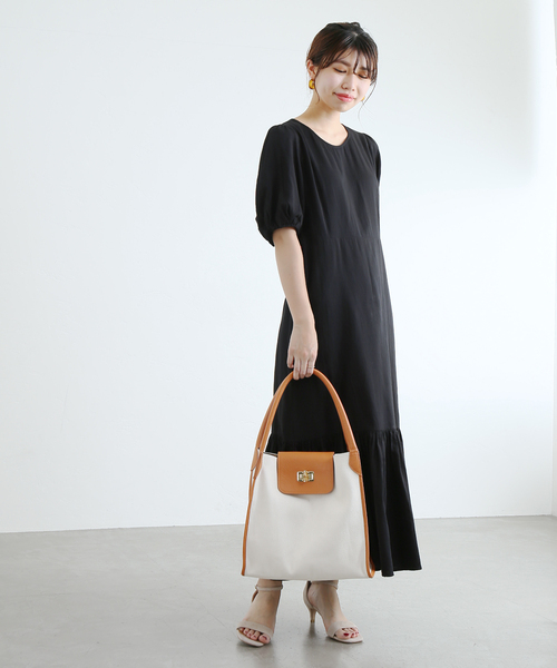 La TOTALITE（ラトータリテ）の「【MILOS/ミロス】キャンバスコンビトートBAG（トートバッグ・レディース・カーキ/ブラウン系その他・FREE）」の9枚目の写真