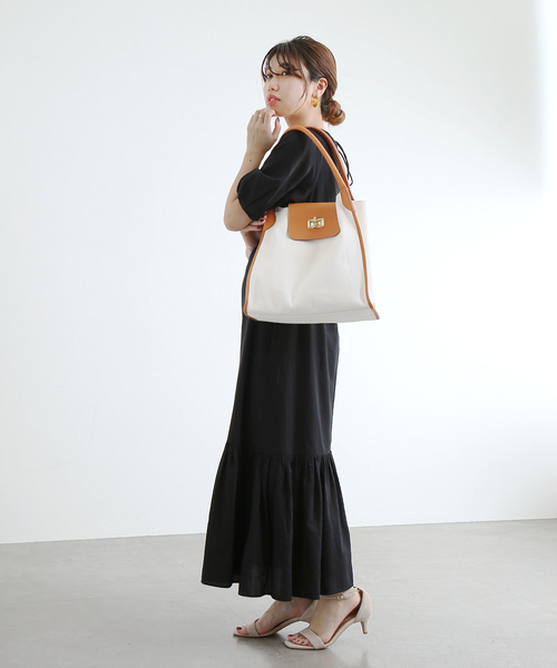 La TOTALITE（ラトータリテ）の「【MILOS/ミロス】キャンバスコンビトートBAG（トートバッグ・レディース・カーキ/ブラウン系その他・FREE）」の10枚目の写真