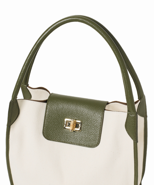 La TOTALITE（ラトータリテ）の「【MILOS/ミロス】キャンバスコンビトートBAG（トートバッグ・レディース・カーキ/ブラウン系その他・FREE）」の18枚目の写真