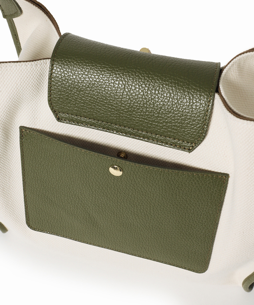 La TOTALITE（ラトータリテ）の「【MILOS/ミロス】キャンバスコンビトートBAG（トートバッグ・レディース・カーキ/ブラウン系その他・FREE）」の19枚目の写真