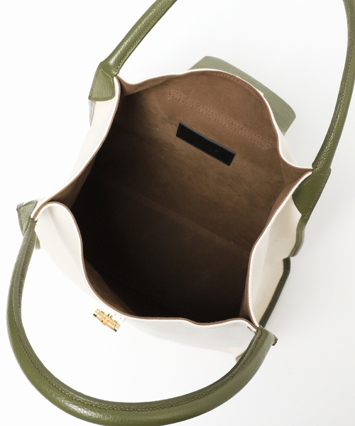La TOTALITE（ラトータリテ）の「【MILOS/ミロス】キャンバスコンビトートBAG（トートバッグ・レディース・カーキ/ブラウン系その他・FREE）」の21枚目の写真