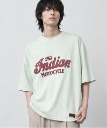 ★Bl★サテンロゴオーバーサイズTシャツ 半袖 / INDIAN