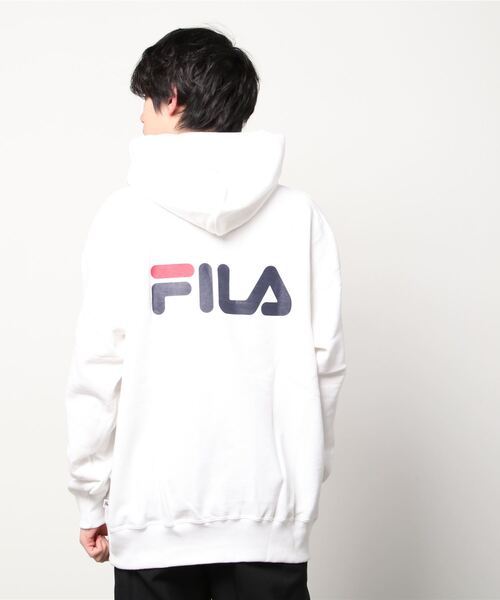 FILA（フィラ）の「【 FILA / フィラ 】プル オーバー フード スウェット FS3064 DWB（パーカー・メンズ・ホワイト/レッド・LARGE/X-LARGE/MEDIUM）」の3枚目の写真