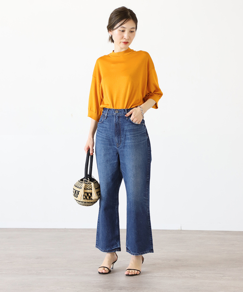 VERMEIL par iena(ヴェルメイユパーイエナ)の「【HAVEL studio/ハーヴェル スタジオ】 PLAIN STITCH プルオーバー◆(ニット/セーター・レディース・イエロー/ライトグレー・SMALL)」の4枚目の写真