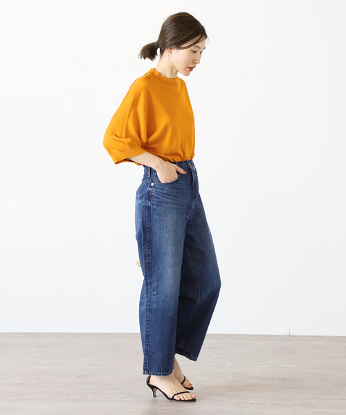 VERMEIL par iena(ヴェルメイユパーイエナ)の「【HAVEL studio/ハーヴェル スタジオ】 PLAIN STITCH プルオーバー◆(ニット/セーター・レディース・イエロー/ライトグレー・SMALL)」の5枚目の写真