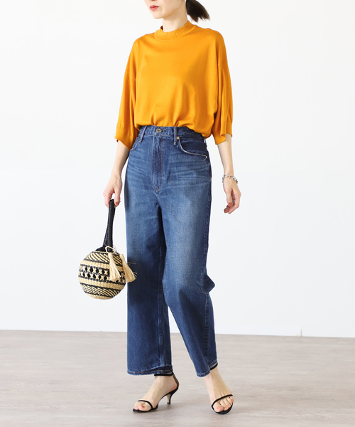 VERMEIL par iena(ヴェルメイユパーイエナ)の「【HAVEL studio/ハーヴェル スタジオ】 PLAIN STITCH プルオーバー◆(ニット/セーター・レディース・イエロー/ライトグレー・SMALL)」の8枚目の写真