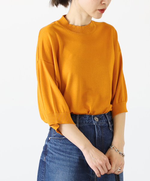 VERMEIL par iena(ヴェルメイユパーイエナ)の「【HAVEL studio/ハーヴェル スタジオ】 PLAIN STITCH プルオーバー◆(ニット/セーター・レディース・イエロー/ライトグレー・SMALL)」の10枚目の写真