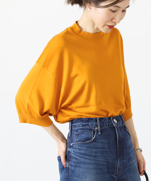 VERMEIL par iena(ヴェルメイユパーイエナ)の「【HAVEL studio/ハーヴェル スタジオ】 PLAIN STITCH プルオーバー◆(ニット/セーター・レディース・イエロー/ライトグレー・SMALL)」の11枚目の写真